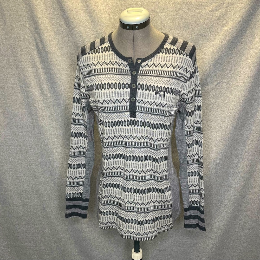 Kari Traa base layer wool button front x-large long sleeve